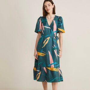 Vineyard Vines Teal and Pink Midi Dress